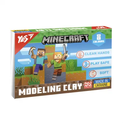 Пластилін YES 8 кольорів, 160 г. Minecraft (540656)