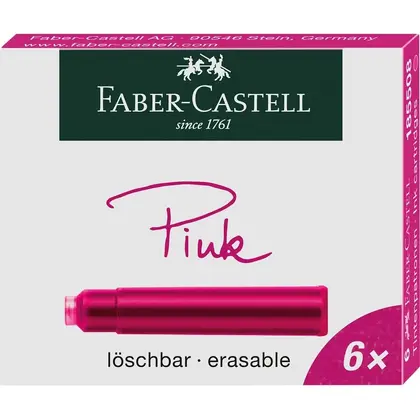 Картридж Faber-Castell 6 шт. Рожевий, (185508)