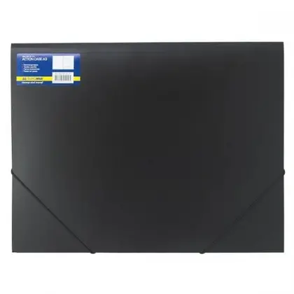 Папка на резинках Buromax, А3, пластиковая, чёрная, PROFESSIONAL (BM.3918-01)