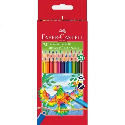 Кольорові олівці в наборі Faber-Castell 24 кольори тригранні, (116544)