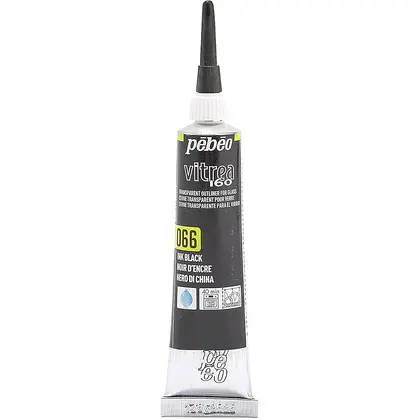 Контур по стеклу Pebeo Vitrea 160C*, 20 мл., тюбик, Черные чернила, (P-114066)