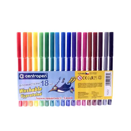 Фломастери Centropen в наборі 18 кольорів 7790/18 ТП (7790/18 ТП)