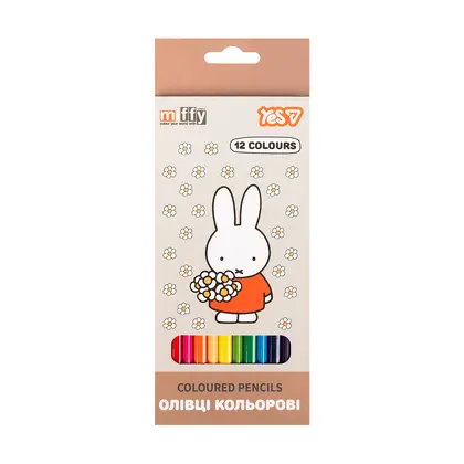 Цветные карандаши в наборе YES, 12 цветов, Miffy, (290789)