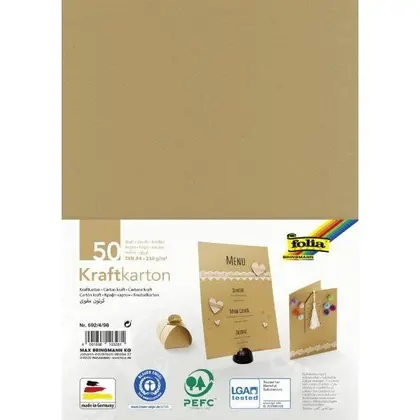 Крафт папір Folia А4 230 г/м2, Kraftkarton (692/4/98)
