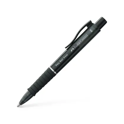 Ручка Faber-Castell POLLY BALL шариковая, ХВ, View, Автоматическая, Черная, (145755)