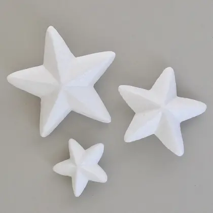 Заготовка, Новогодняя пенопластовая, 3 шт., 5 см., 8 см., 10 см., Звездочки, (742343)