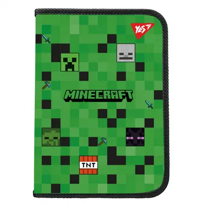 Папка на молнии YES, А4, Minecraft, с карманом, пластиковая, (492332)