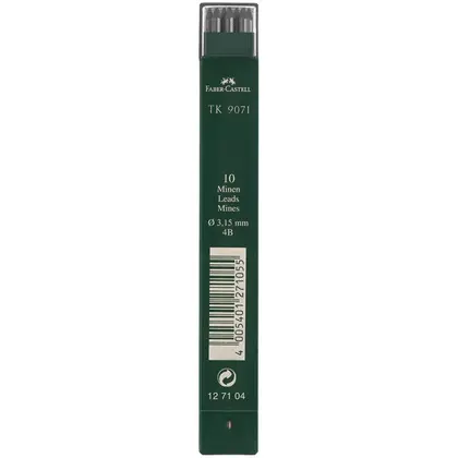 Грифель для цангового карандаша Faber-Castell, 3,15 мм.*130 мм., 4B, в пенале, (127104)