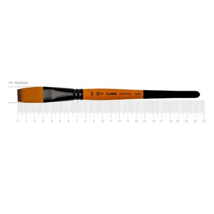 Кисть синтетика ROSA FLAME 1368F плоская, №20, короткая ручка, (1368F20)