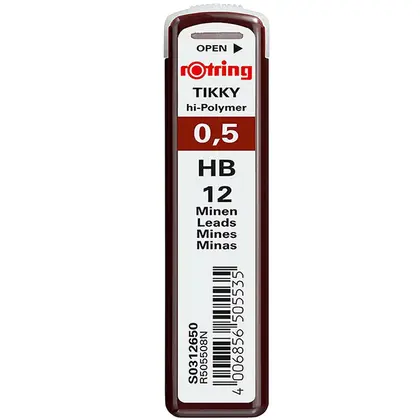 Грифель для механического карандаша Rotring, 0,5 мм., HB, (S0312650)