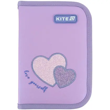 Пенал шкільний KITE 1 відділення Бузковий, Sweetheart (K25-621-1)