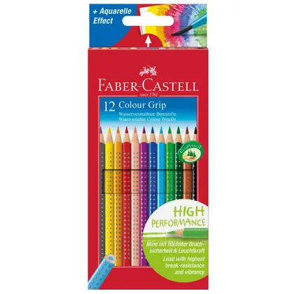 Акварельні олівці в наборі Faber-Castell 12 кольорів GRIP (112412)