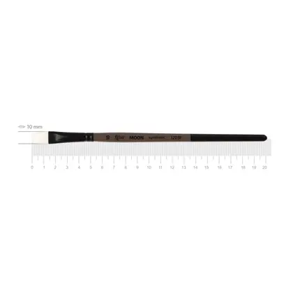 Пензель синтетичний ROSA MOON 1203F плоский №10 коротка ручка, (1203F10)