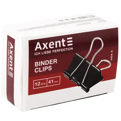 Біндер Axent 12 шт., по 41 мм. Чорний, (4404-a)
