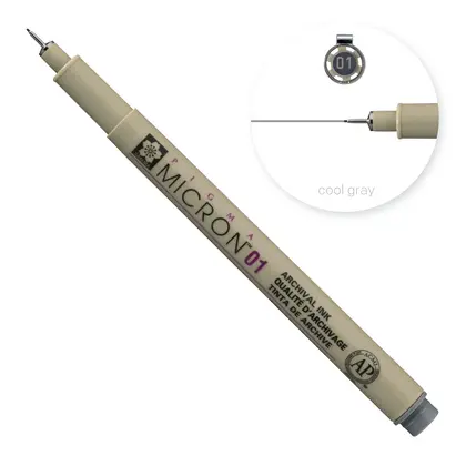 Линер Sakura Pigma Micron, (0.1) 0,25 мм., , Сірий,  (XSDK0144)