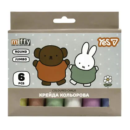 Крейда дитяча YES 6 шт. JUMBO, Кольорова, Miffy (400570)
