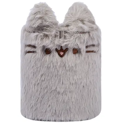 Стакан для письмового приладдя YES 8,5*10 см. Хутро, Сірий, Pusheen (708758)