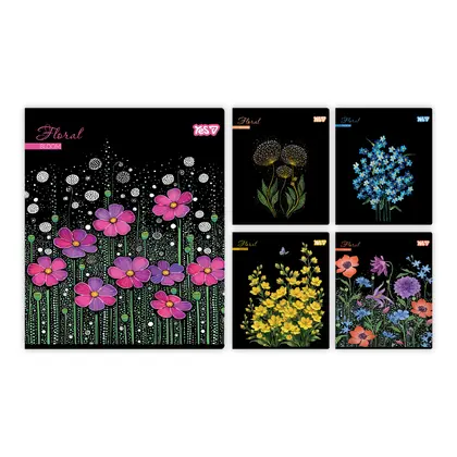 Зошит шкільний YES 48 аркушів клітинка, Floral bloom (768594)