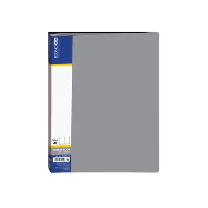 Папка с файлами Economix, А4, 40 файлов, пластиковая, чёрная, (Е30604-01)