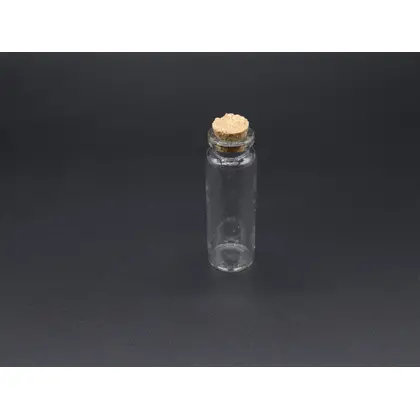 Скляна Бутилочка 7 мл., 18*45 мм. скляна з корковою пробкою, (ST-013)