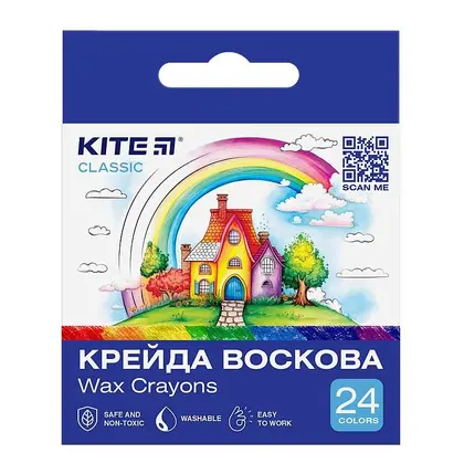 Мел восковый Kite Classic  24 цвета (k-1070)