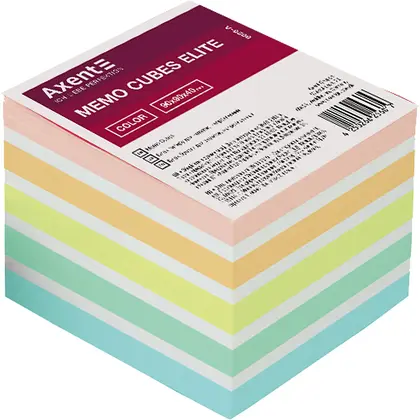 Бумага для заметок Axent, 90*90*40 мм., Elite Color, не склеена, (8026-a)
