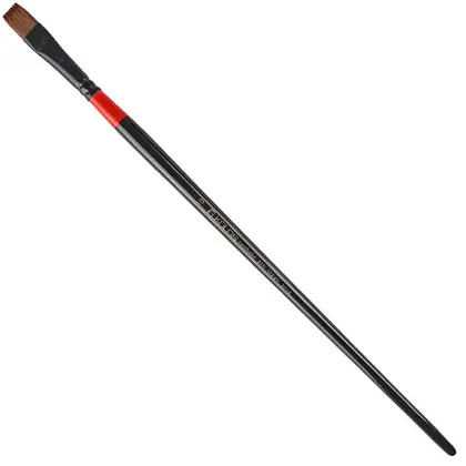Кисть синтетика Kolos Red Stripe плоская, №18, длинная ручка, 1018, (42101818)
