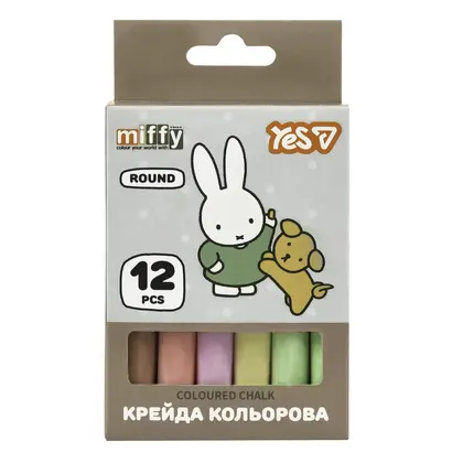 Мел детский YES, 12 шт., Miffy, Цветная, (400564)