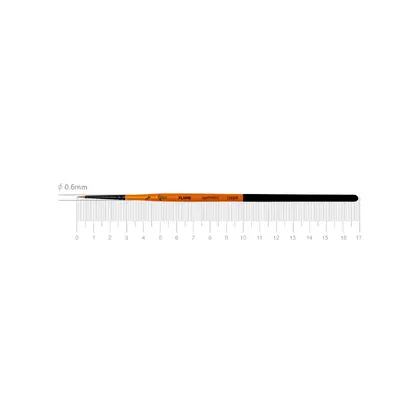 Кисть синтетика ROSA FLAME 1368R круглая, №00, короткая ручка, (1368R00)