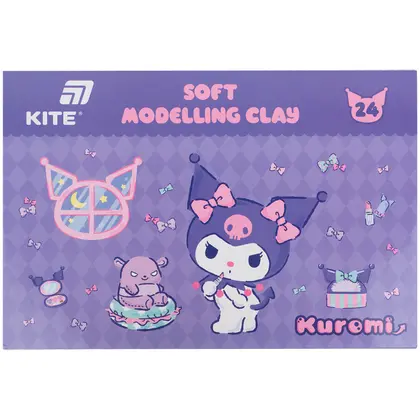 Пластилин KITE, 24 цветов, 480 г., Kuromi, восковой, (HK24-089)