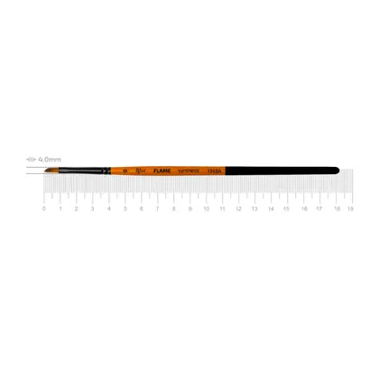 Кисть синтетика ROSA FLAME 1368А скошенная, №0, короткая ручка, (1368А0)