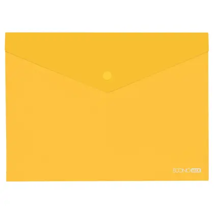 Папка на кнопке Economix, А5, 180 мкм, пластиковая, глянец, Желтая, (Е31316-05)
