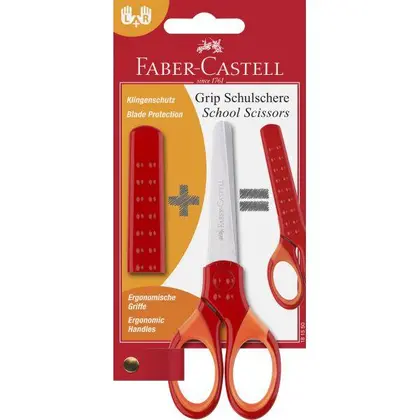 Ножиці дитячі Faber-Castell Червоні, GRIP (181550)