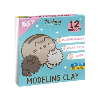 Пластилін YES 12 кольорів, 240 г. Pusheen (540669)