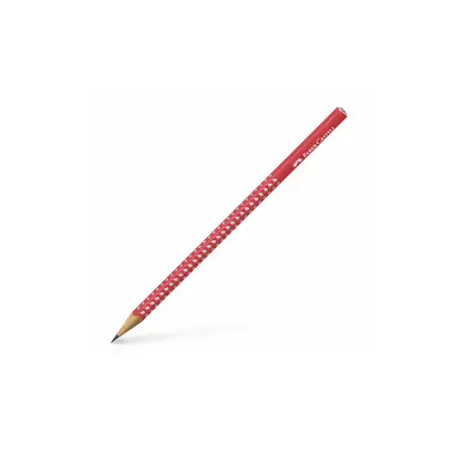 Чорнографітний олівець Faber-Castell GRIP SPARKLE тригранний, CANDY CANE RED, (118240)