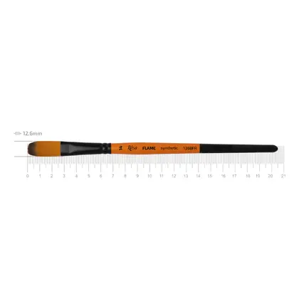 Кисть синтетика ROSA FLAME 1368FR овальная, №14, короткая ручка, (1368FR14)