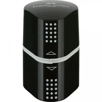 Точилка Faber-Castell 3 отвори, 2 контейнера Чорна, GRIP2011 (28166)
