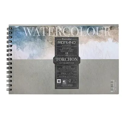 Альбом для акварелі Fabriano Watercolour Torshon 13,5*21 см., 12 аркушів 300 г/м2, 25% бавовна, на спіралі, Белый, (19100279)