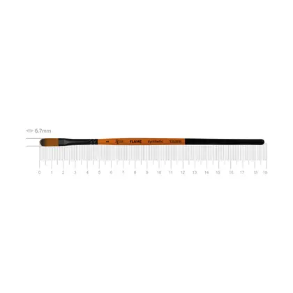 Кисть синтетика ROSA FLAME 1368FR овальная, №2, короткая ручка, (1368FR02)