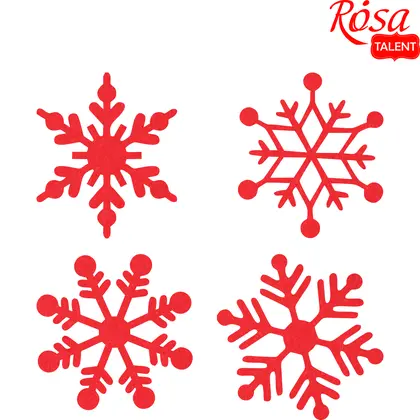 Набір фетрових заготовок ROSA Talent 8 шт., 7*8 см. Сніжинки (29008)