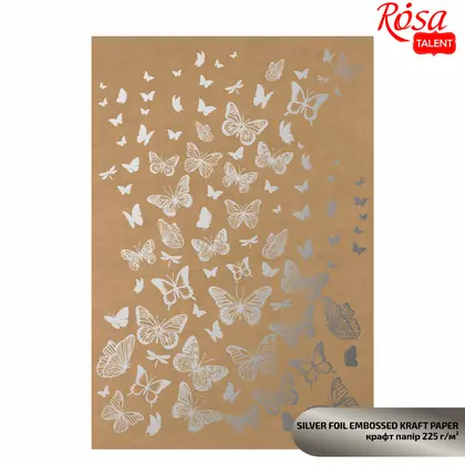 Крафт бумага с тиснением Rosa, А4, 225 г/м2, (5321006)