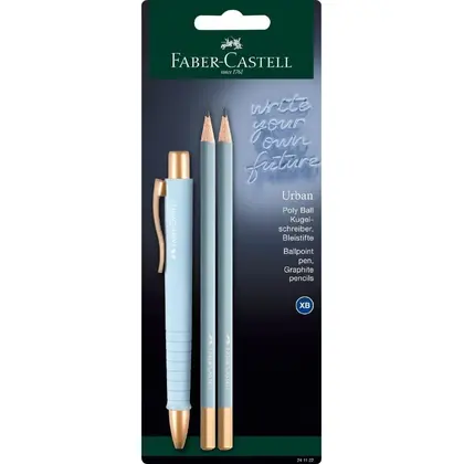 Ручка Faber-Castell POLLY BALL шариковая + 2 шт. карандашей, SKY BLUE, (241122)