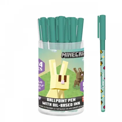 Ручка шариковая YES, 0,7 мм., Minecraft, Синий, (412280)