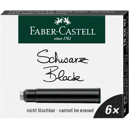 Картридж Faber-Castell, 6 шт., Черный, (185507)
