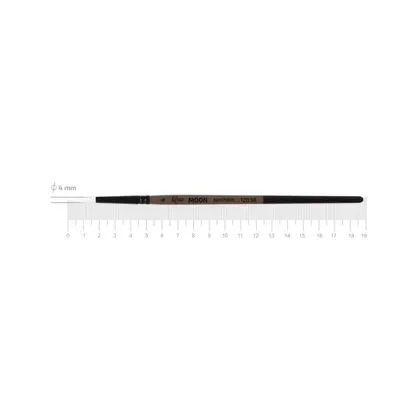 Пензель синтетичний ROSA MOON 1203R круглий №4 коротка ручка, (1203R04)