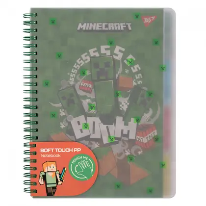 Зошит для записів YES А5, 80 аркушів на спіралі, клітинка, Minecraft (765738)