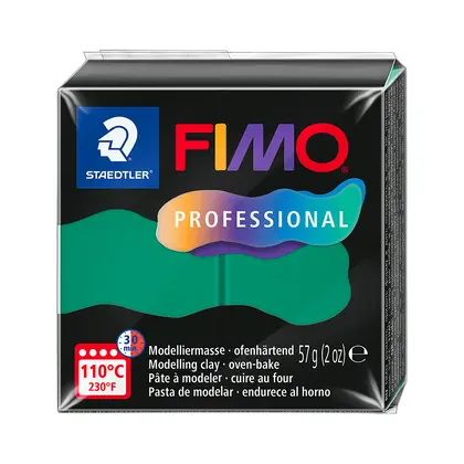Полимерная глина Fimo Professional, 57 г., Зеленая, (8040-500)
