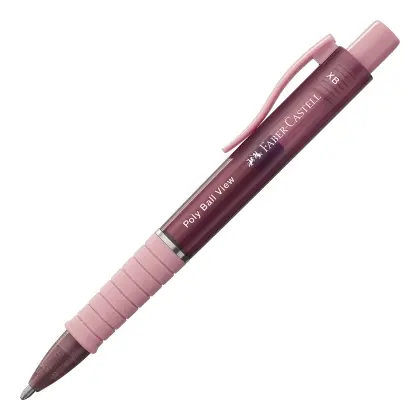 Ручка Faber-Castell POLLY BALL кулькова ХВ Автоматична, Тіньова рожева, View (145753)