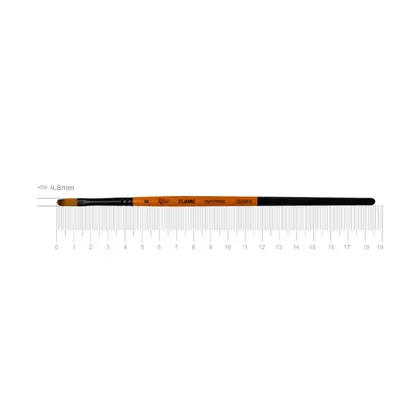 Кисть синтетика ROSA FLAME 1368FR овальная, №0, короткая ручка, (1368FR0)