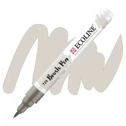 Маркер художественный акварельный Ecoline Brushpen, Ecoline, 728 Серый Тёплый Светлый, кисть, (11507280)